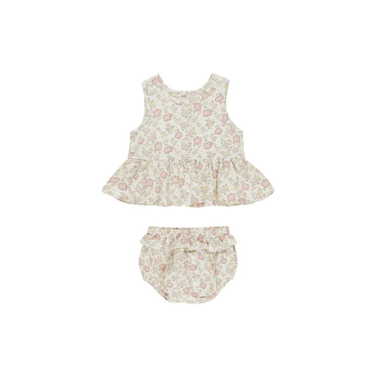 Bloom Sleeveless Peplum Set by Quincy Mae