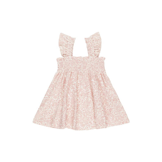 Pink Blossom Smocked Jersey Dress by Quincy Mae