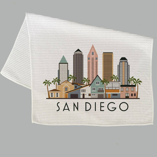 San Diego Cityscape Skyline Graphic Microfiber Kitchen Towel