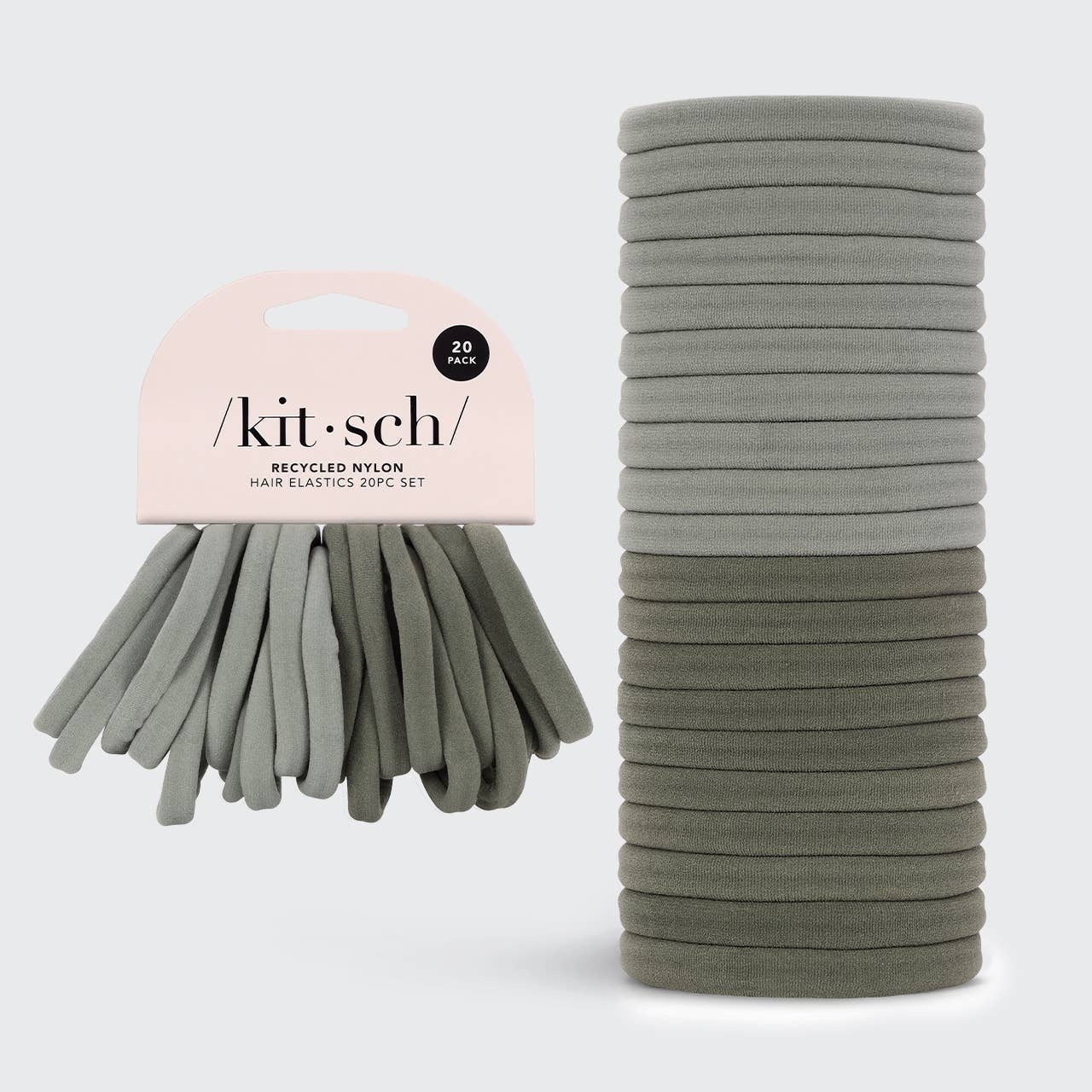 KITSCH - Eco-Friendly Nylon Elastics 20pc - Eucalyptus