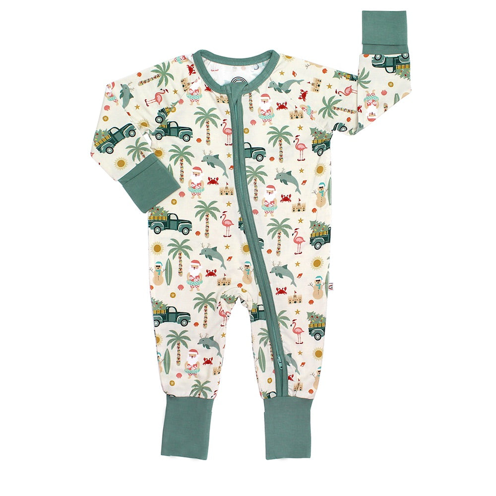 Coastal Christmas Baby Convertible Footie Pajamas by Emerson and Friends