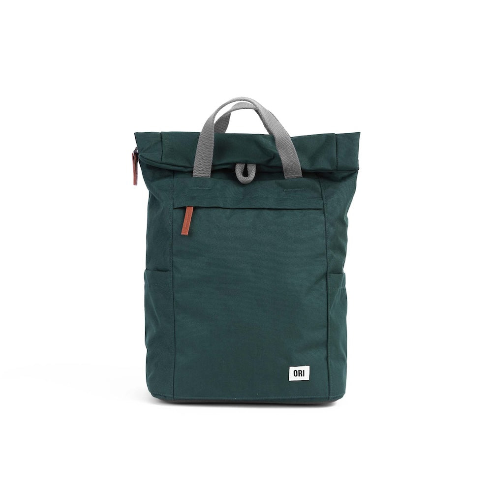 Finchley Medium Recycled Canvas Backpack in Forest by ORI London