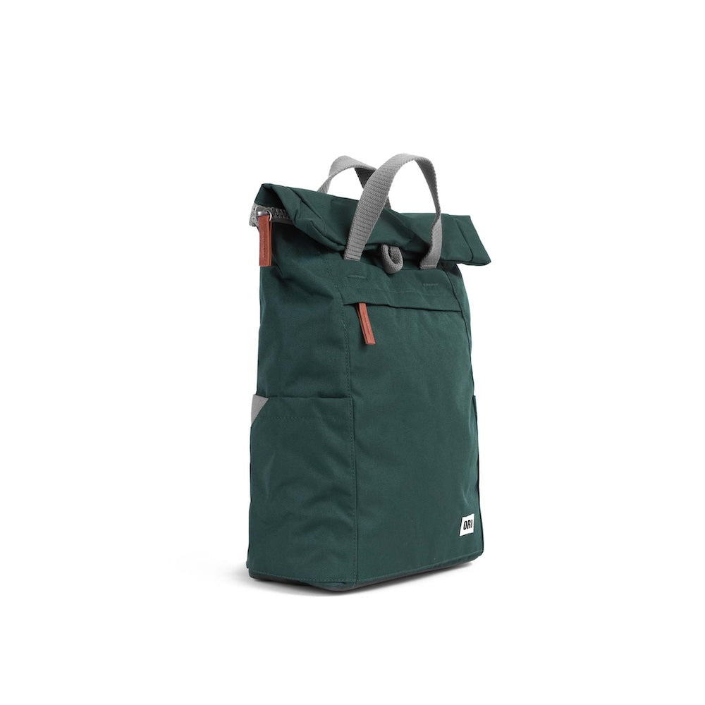 Finchley Medium Recycled Canvas Backpack in Forest by ORI London