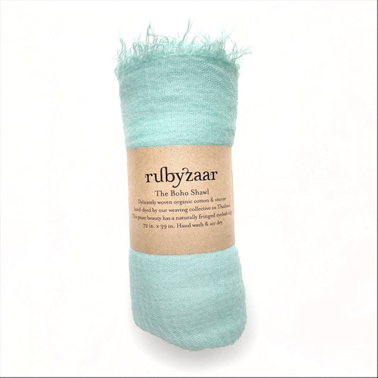 Seafoam Hand-Dyed Boho Scarf by Rubyzaar